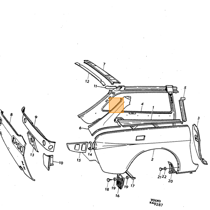 Volvo Scharnier P1800 Linker Tür oben 664306 Volvo Teil Nr. 664306