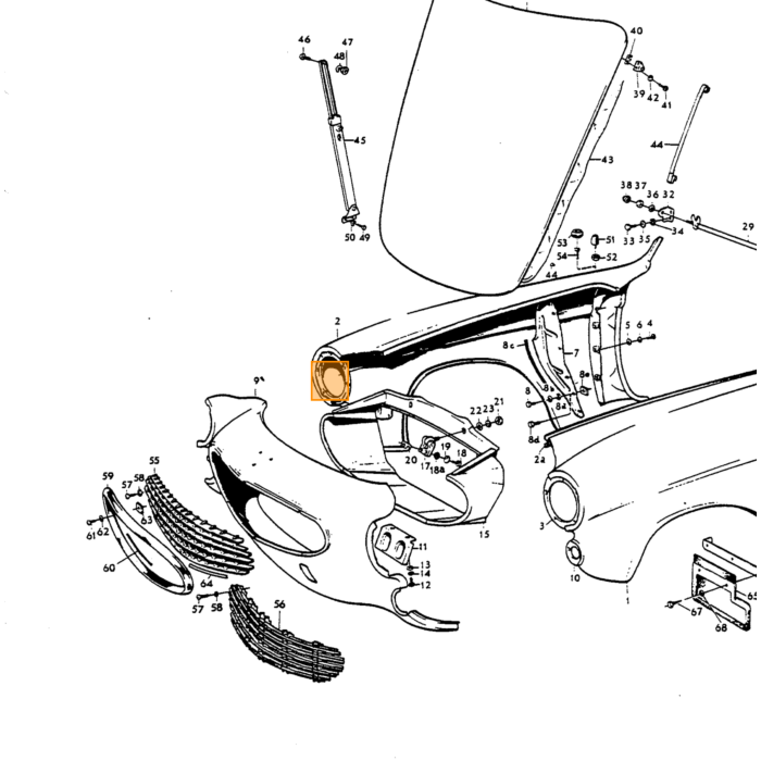 Volvo Body repair side rail front  (between front axle and radiator) left side Volvo teil nr 664375F