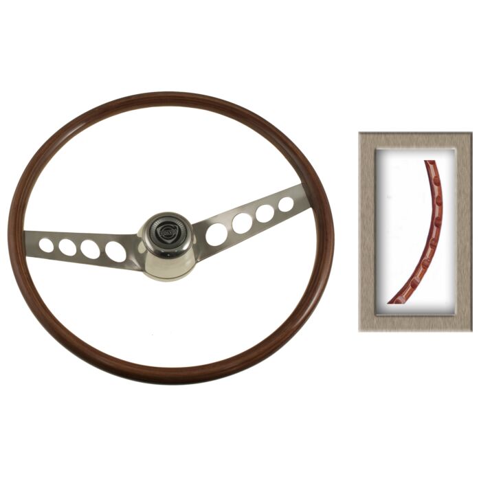 Stuurwiel hout P1800 incl claxon dop / helaas niet meer leverbaar Volvo onderdeel