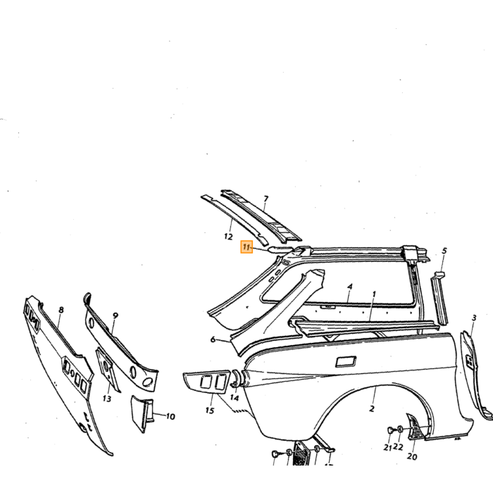 Volvo Gummi-Steinschläge P1800 Kotflügel hinten rechts Volvo teil nr 669638
