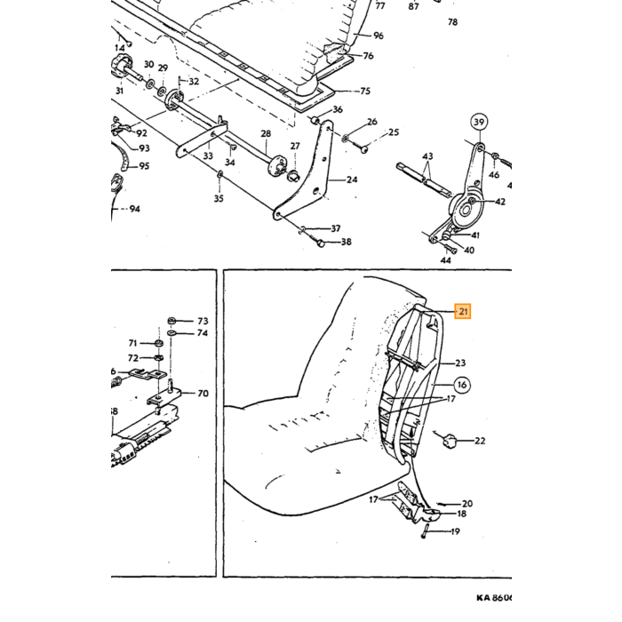 Volvo Klemm elastisches Stuhlband Lendenwirbel Rücken P1800 4 - 4 5 cm 4 Stück benötigt Volvo Teil Nr. 669933lend Produkt