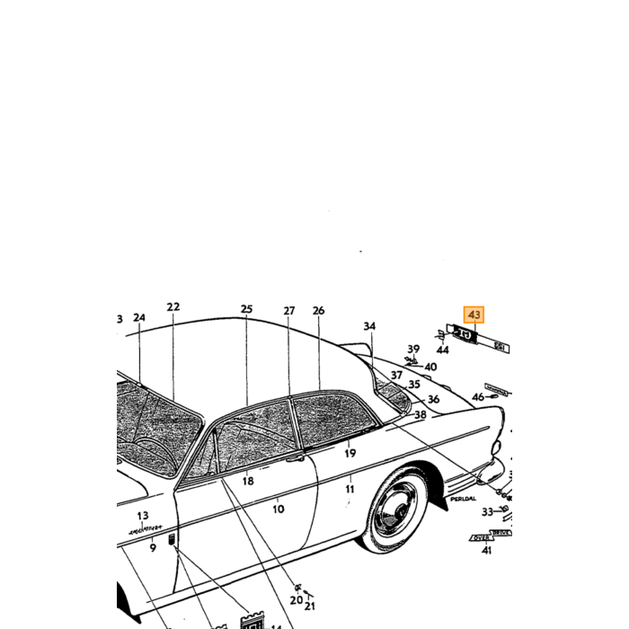 Volvo Emblem  123GT  Kofferraumdeckel Amazon CHROM Volvo teil nr 672493