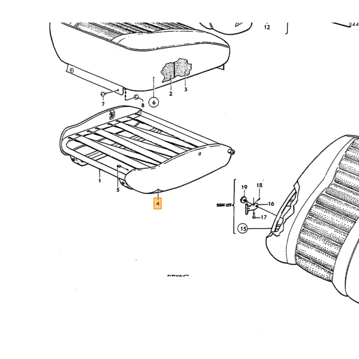 Volvo Elastischer Bandstuhl Amazon Rückenlehne inkl. Lendengurte Volvo teil nr 672993