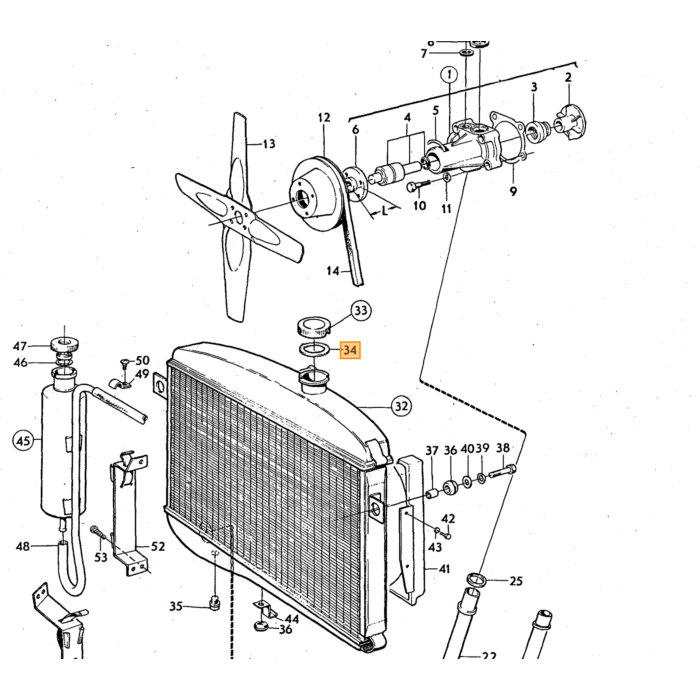 Volvo Gummi Kühlerdeckeldichtung 45mm B18+B20+B30 (Dichtung) Volvo teil nr 676553
