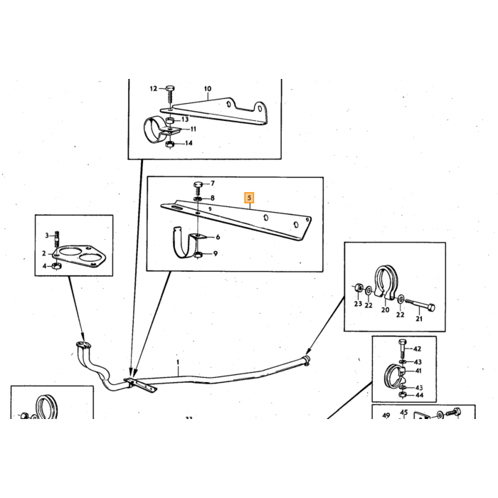 Volvo Auspuffhalter 140 für M40+M41 Volvo teil nr 676611