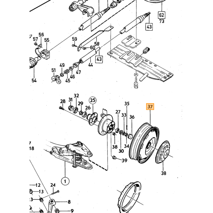 Volvo Stabilisatordistanzstück 140+164 Volvo teil nr 677561
