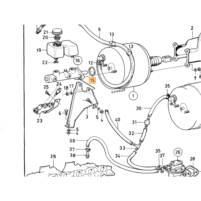 Volvo Volvo Brake pressure limiter Amazon+P1800 with dual system SET incl 677589 Volvo part no 677588 Volvo teil nr 677588