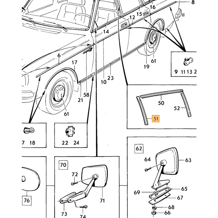 Volvo Dichtungsgummi Spiegelsockel Volvo Teil Nr 679979 Produkt