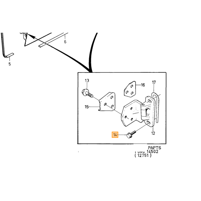 Volvo Türöffnerkasten schwarz 240+260 links Volvo teil nr 680662