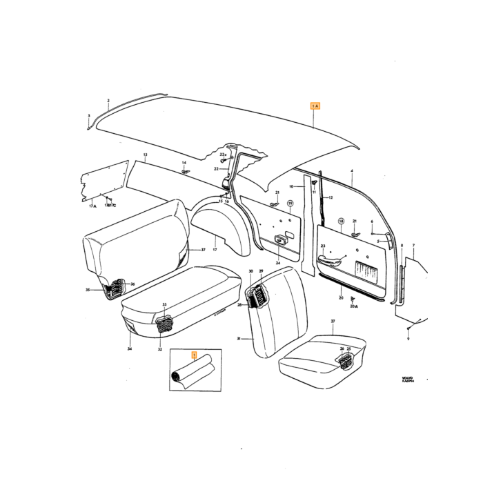 Volvo Polster Amazon Kombi Seitenteil siehe 691589 SET Volvo teil nr 691590