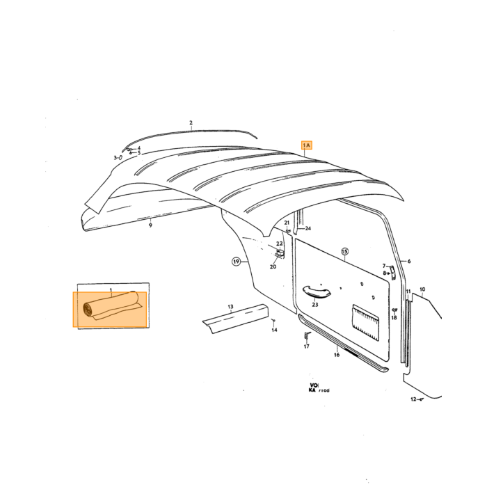 Volvo Polster Amazon 2-Türer Türverkleidung schwarz Links 1966-1968 417 + Tasche 428-584 SET 2 Stück inkl. 692003 Volvo teil nr 692002
