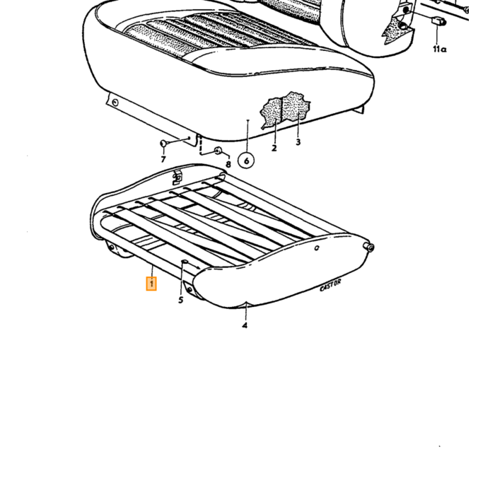Volvo Polsterung Amazon 4D Rücksitzbezug grüner Sitz 1967-1968 185-547 Volvo teil nr 692100