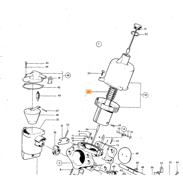 Volvo Federunterdruckkammervergaser SU H4+SUHS6 B16B+B18B+B20B PV444+PV544+Duett+Amazon Volvo teil nr 71816