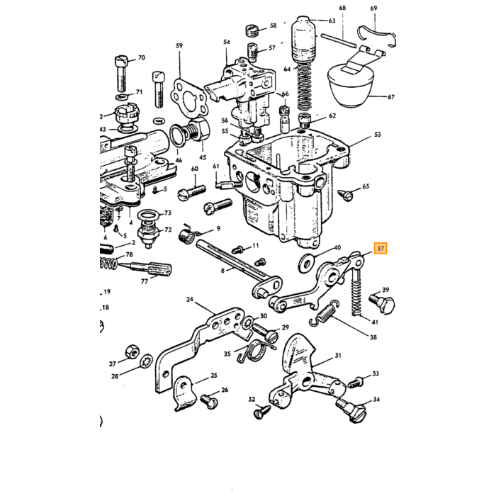 Volvo Hebel für Beschleunigerpumpe Vergaser Zenith 34VN Volvo teil nr 71932