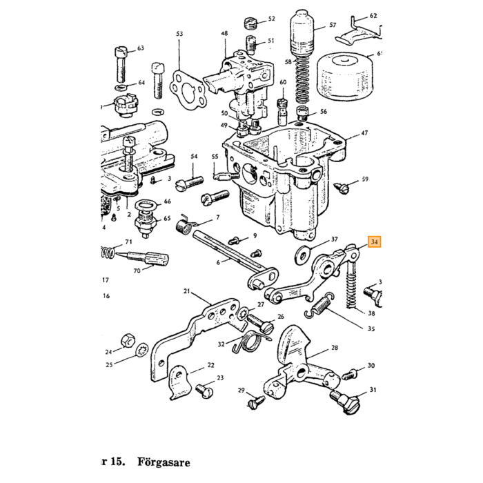 Volvo Hebel für Beschleunigerpumpe Vergaser Zenith 34VN Volvo teil nr 71932