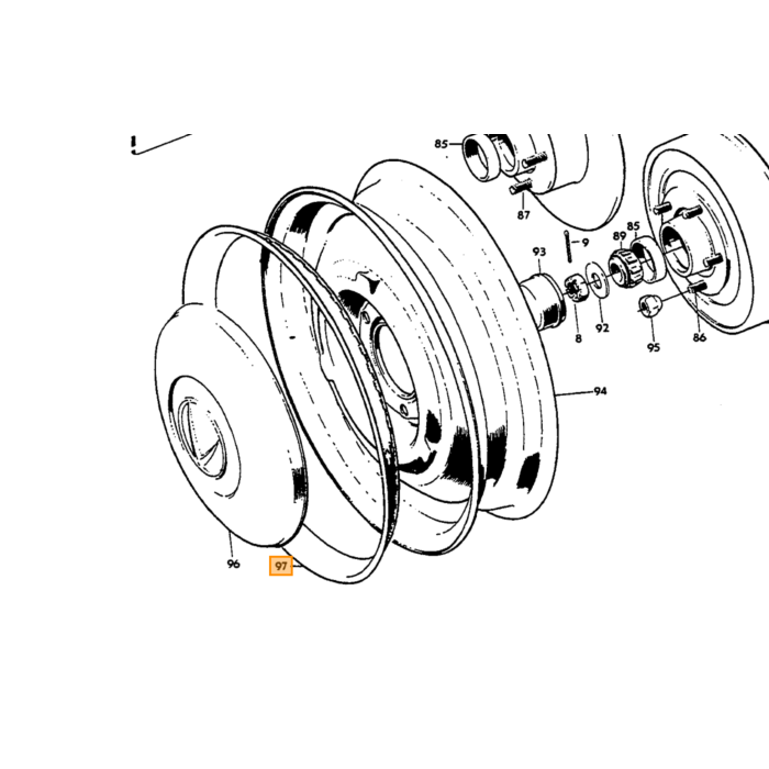 Volvo Radzierring PV+Amazon 1951-1964 Volvo teil nr 88754