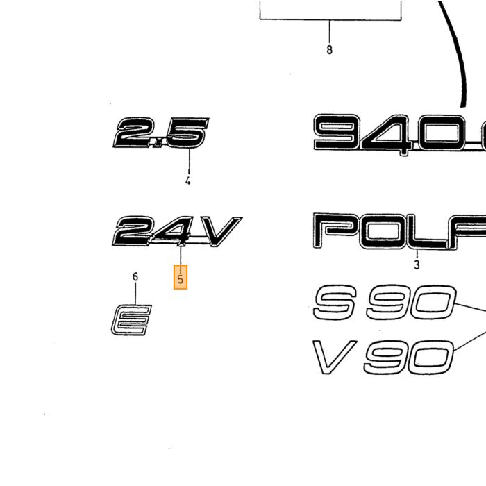Volvo Emblem  24V  Heckklappe 940+960 Volvo teil nr 9126354