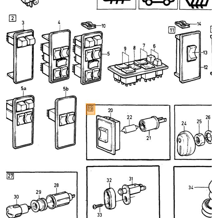 Volvo Handgriff Blinker ohne Tempomat  mit Warnblinklicht Volvo 740 - 760 - 940 verwendet Volvo teil nr 9130289