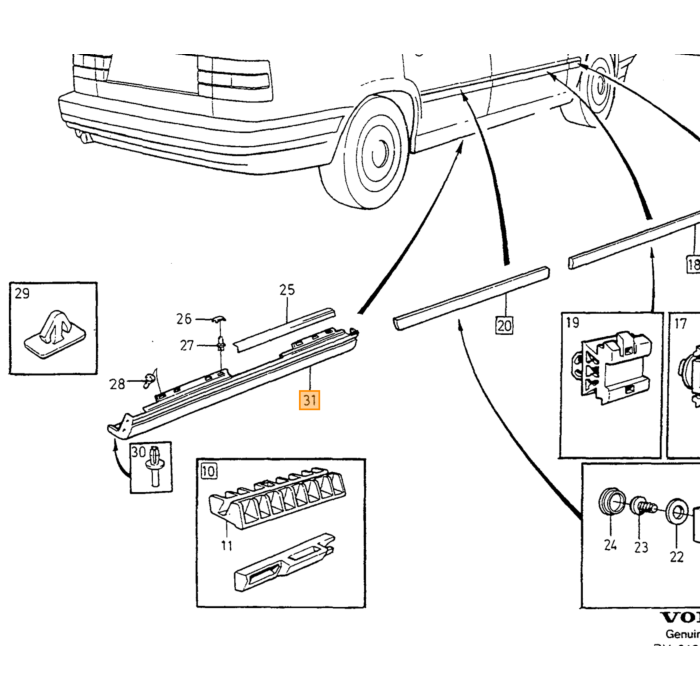 Volvo Schmutzschutzliste L.H Volvo Teil Nr 9133785 Produkt
