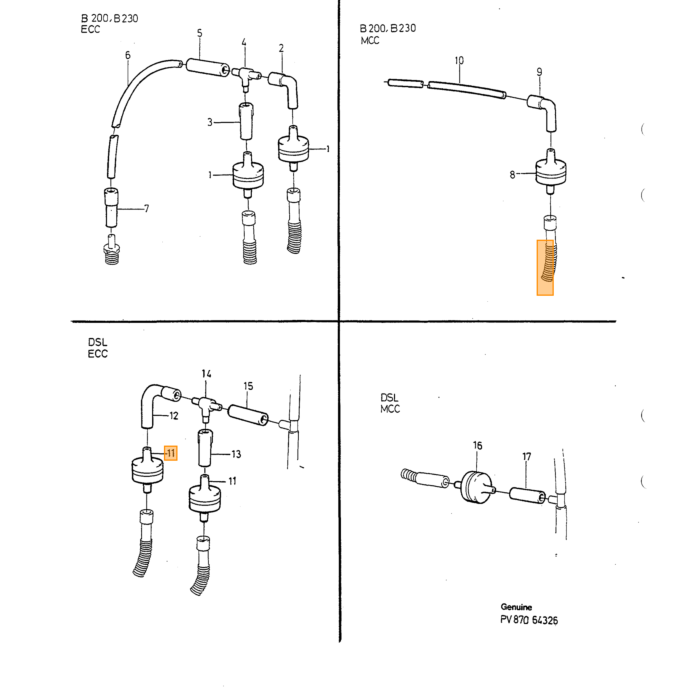 Volvo Vakuum Rückschlagventil ECC System Volvo 940 960 960n 95- S90 -98 V90 -98 Rückschlagventil Volvo Teil Nr 9134341 Produkt.