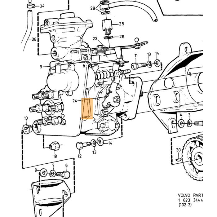 Volvo Dichtungssatz Einspritzpumpe Diesel Volvo 740 - 760 - 780 - 940 - 960 Volvo teil nr 9135965