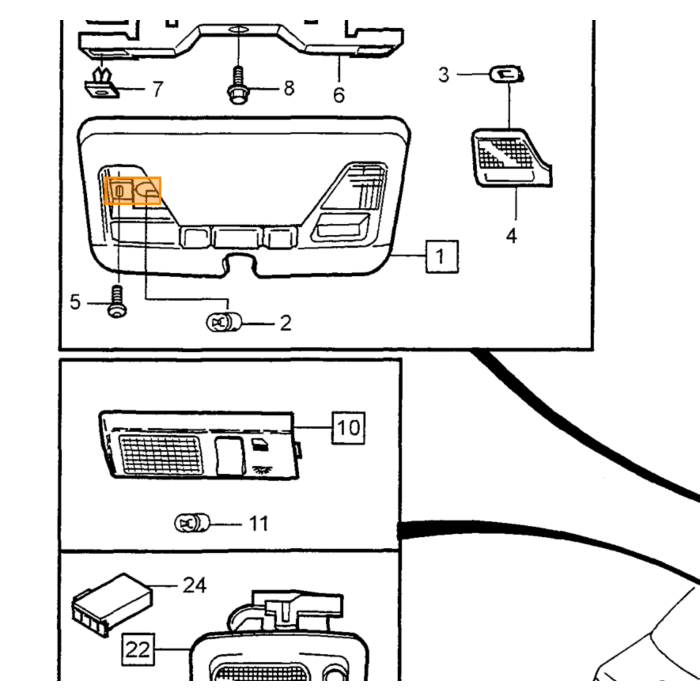 Volvo Türbeleuchtung Warnlicht Volvo C70 S70 V70 XC70 1996-2000 Türleuchte Volvo Teil Nr 9151343 Produkt für Volvo