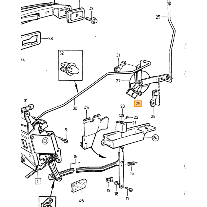 Volvo Türgriff links für 960 S90 V90 (-1998) gebraucht, auf Anfrage erhältlich, Volvo Teilenummer 9154449U
