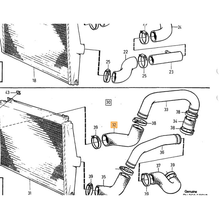 Volvo Heizungsschlauch 960+V90+S90 Auspuff (4 Ventile 6 Zylinder) 960 V90 S90 Volvo teil nr 9161000