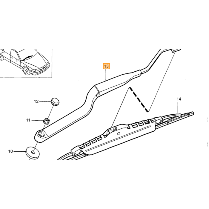Scheibenwischerarm linke Fahrerseite: für Linkslenker V70 C70 S70 für Volvo