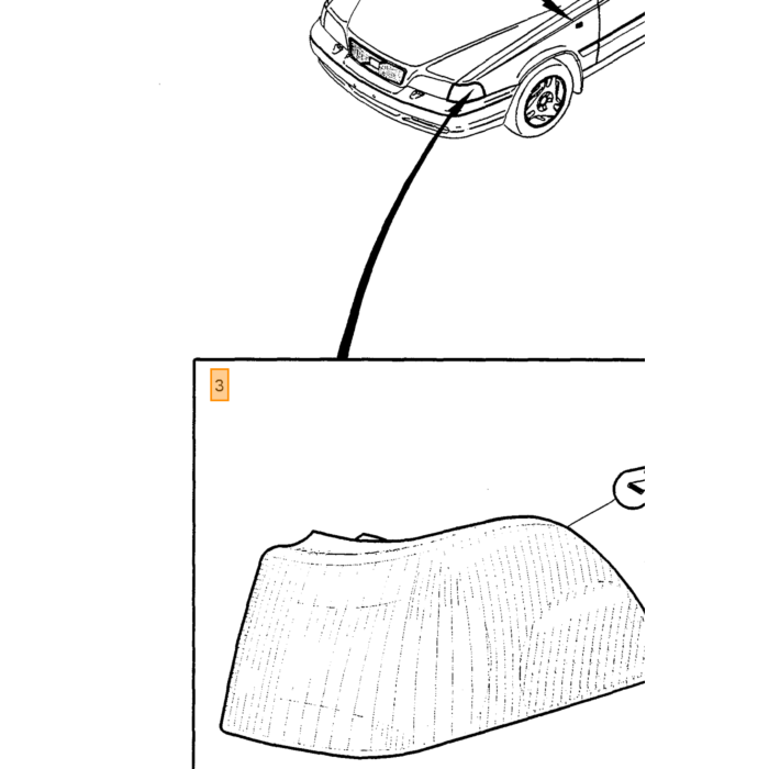 Volvo Blinker Stadtlicht ohne Fassung weiß VOLVO C70 Cabrio -05 C70 Coupe -02 S70 V70 I -00 Volvo Teil Nr 9169370