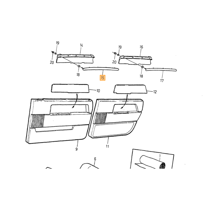 Volvo Holzstreifen links Volvo Teil Nr 9182199 Produkt