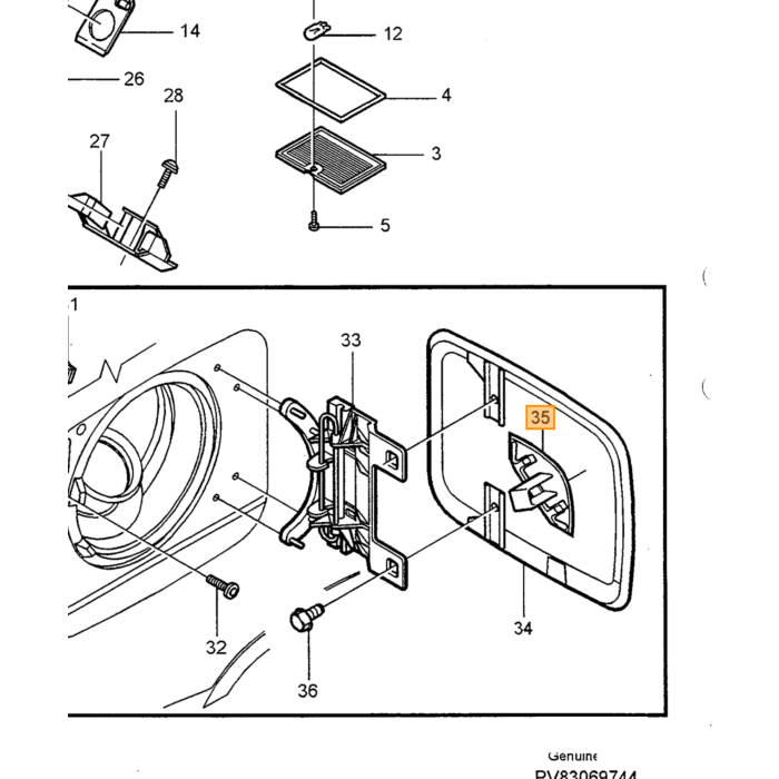 Volvo Tankdeckelverriegelung für Volvo 850 S70 V70 V70XC (-2000) Volvo Teil Nr 9187727
