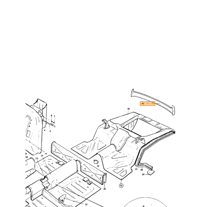 Volvo Blech PV44 PV544 hinten unter Kofferraum außen Volvo teil nr 92737