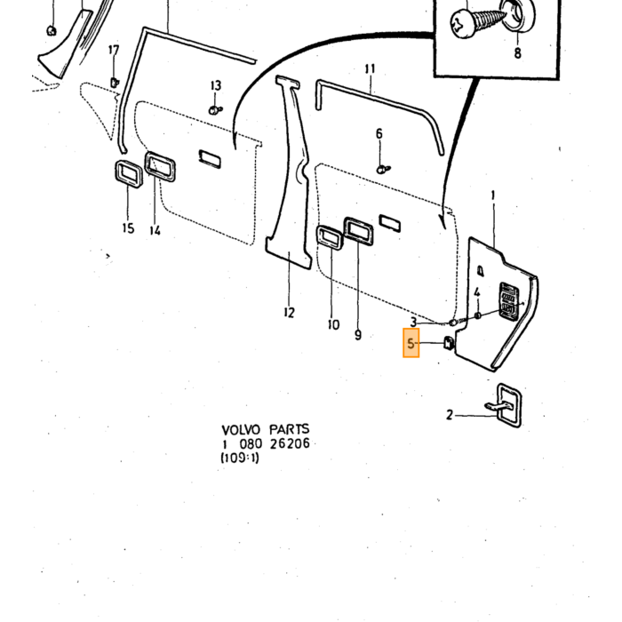 Volvo Klemme Metallclip für Kunststoff-Innenteil 140+164 240 260 740 760 780 850 940 960 s90 v90 Volvo Teil Nr 944385
