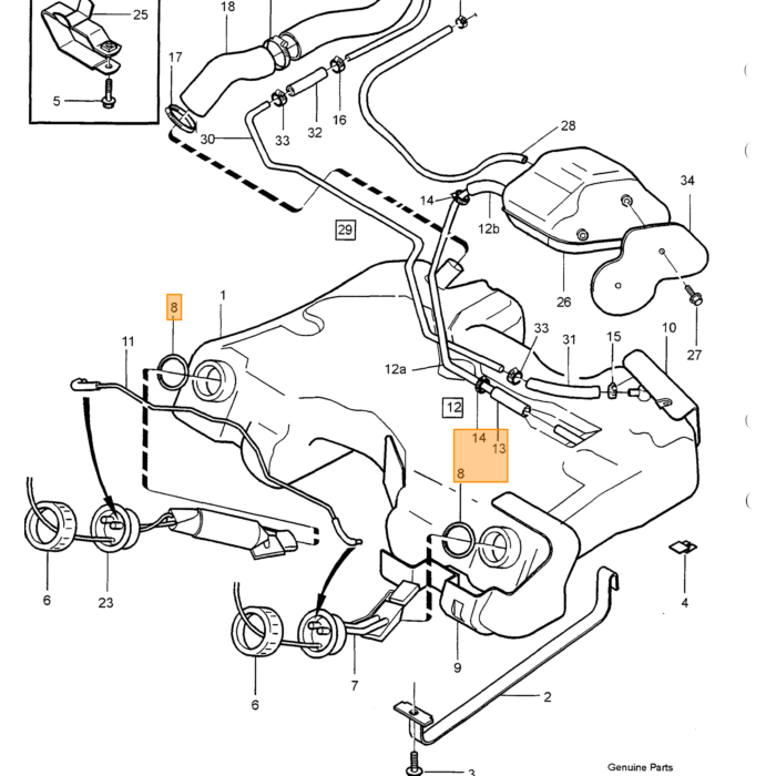 Volvo Dichtring Kraftstoffpumpe und Kraftstoffstandsensor AWD Volvo 850 - S70 - V70 - XC70 Volvo teil nr 9447179