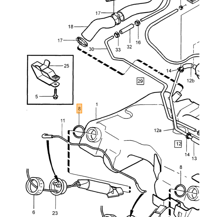 Volvo Dichtring Kraftstoffpumpe und Kraftstoffstandsensor AWD Volvo 850 - S70 - V70 - XC70 Volvo teil nr 9447179