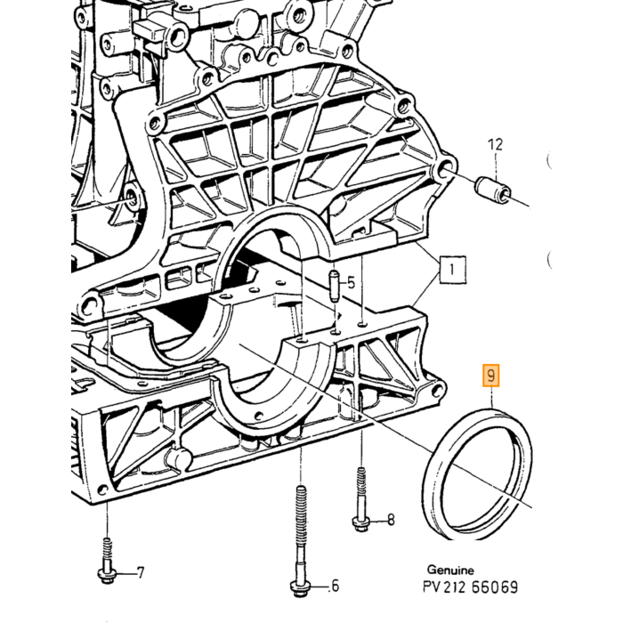 Volvo Hinterer Kurbelwellendichtring S80 V90 S40 C70 S60 850 S90 V70 Xc90 V50 S70 960 Xc70 OEM-Ref. 6842092 6842274 9458178 31339213 Volvo teil nr 9458178