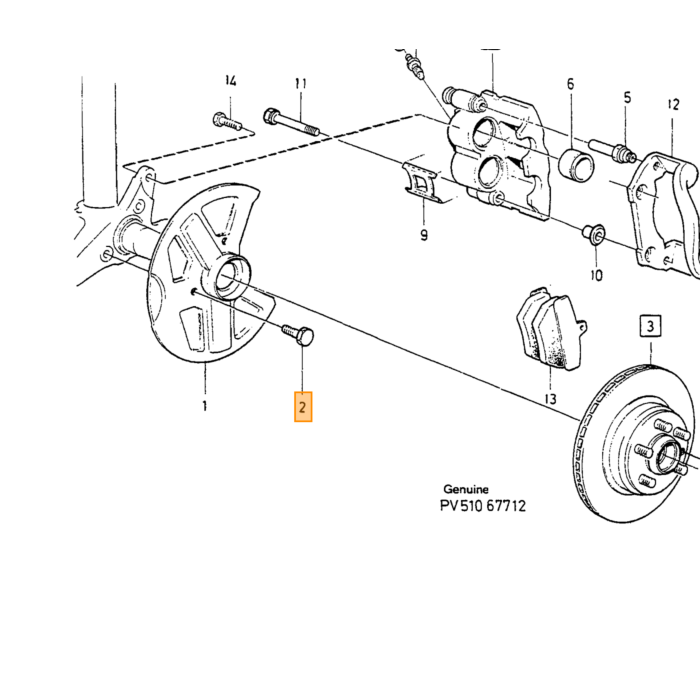 Volvo Bolzen Bremsträger vorne 240+260 selbstsichernd M8X10(985034)) Volvo teil nr 948536