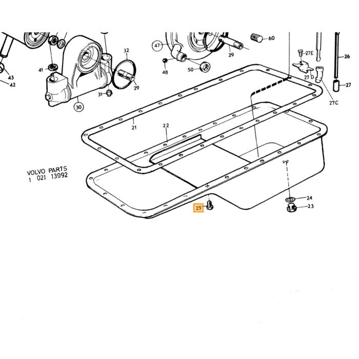 Volvo Mutter UNC 5/16 ua Bolzenverteiler usw. B16 B18 B20 B30 Volvo teil nr 955826