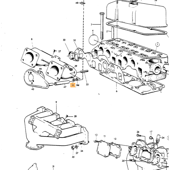 Volvo Mutter UNC 5/16 ua Bolzenverteiler usw. B16 B18 B20 B30 Volvo teil nr 955826