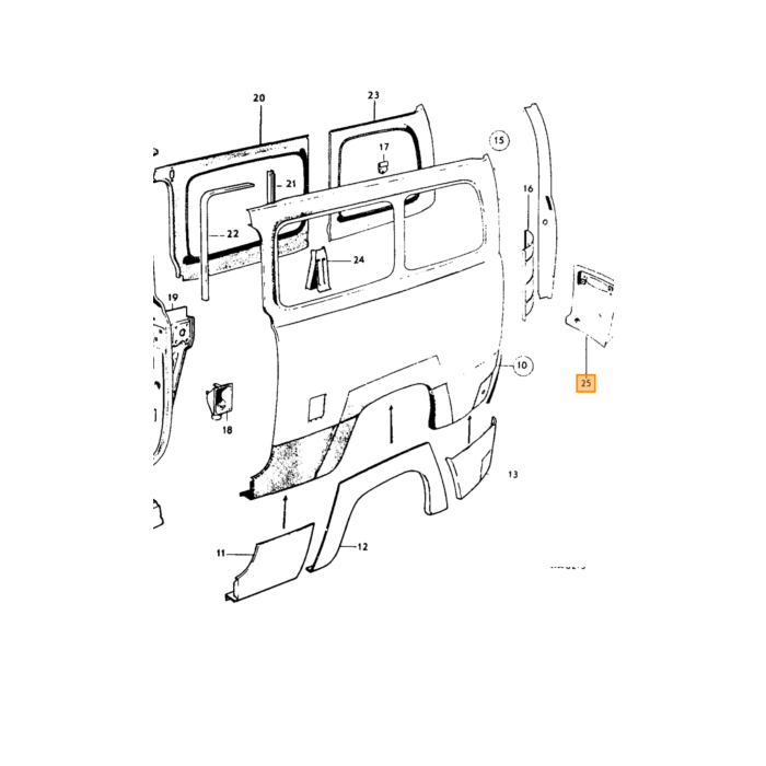 Volvo Blech Duett Rücklichtblech außen links Volvo teil nr 96045