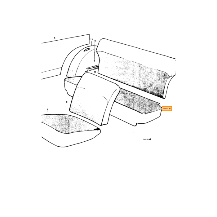 Volvo Holzlattensatz Duett hinter Gepäckraum (komplett) Volvo teil nr 96495