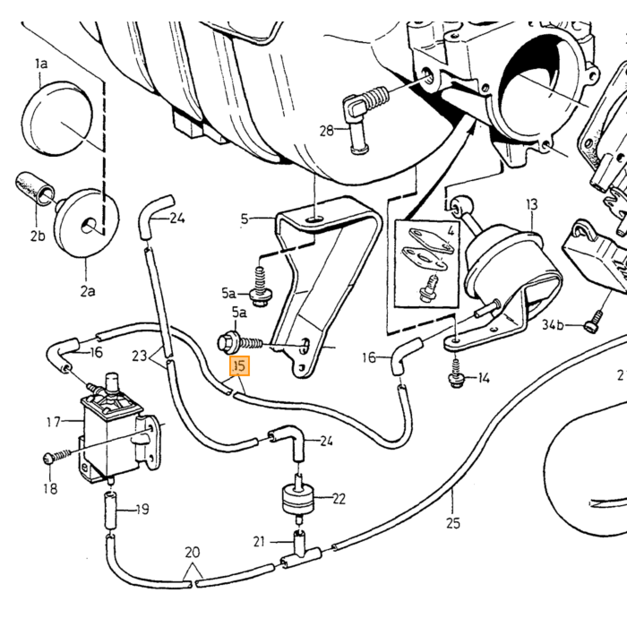 Volvo Reparatursatz Kurbelgehäuseentlüftung 5-Zylinder Turbo Volvo C70 - V70 - XC70 - XC90 - S60 - S80 '04- Volvo Teil Nr. 976584