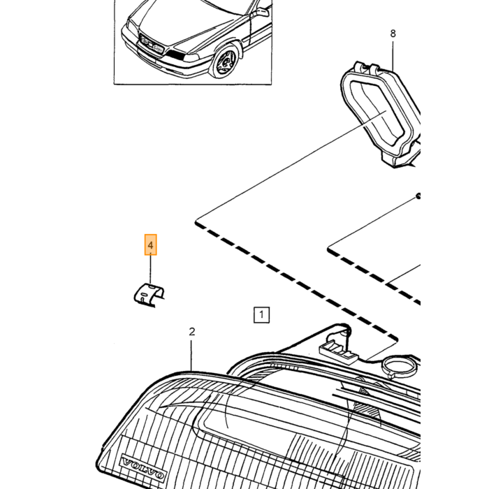 Volvo Rücklicht oben rechts Volvo V70 - XC70 Volvo teil nr 979623