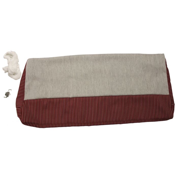 Bekleding PV444 achterbank hoes zitting rood/grijs AS-HS 1951-1955 93.107 SET = + RUG nr 95736