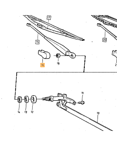hoes kap acherruitenwisser arm Volvo 240 5-deurs 260 5-deurs :