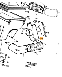 Inlaatslang Silicone Zwart Volvo 740 - 760 - 780 Turbo 1983-1989