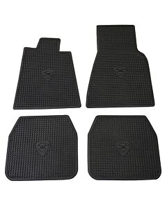 Mattenset 140 zwart rubber met 140 logo set 4st -1971 lange pook