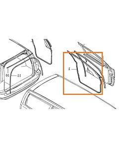 Rubber portier op deur v70 XC70 links voor V70 P26  XC70 (2001-2007) s60 met plakstrip