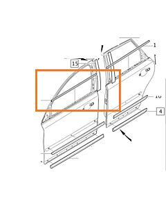 Schraaplijst portierruit V50 S40 links voor (31253000)
